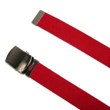 CTM Cotton Adjustable Belt With Nickel Buckle, Available In Black, Brown, Grey, Red, White,  One Size Cotton Removable Buckle Belts - 白色 - 查看 2