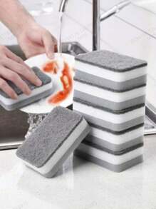 1/5/10/12/24 Pcs Double-Sided Cleaning Sponge, Simple Plastic Dish Cleaning Sponge For Kitchen - Multicolor - View 2