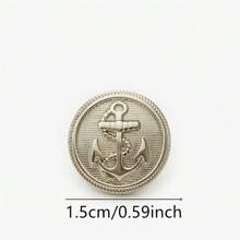 Nautische ankerknopen voor jassen en truien (10 stuks) - 15/20/25 mm vintage metalen kledingknopen, ronde retro naaiaccessoires voor pakken, vesten, lente-zomermode