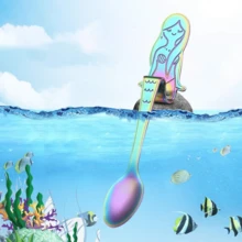 Hangable Mermaid Coffee Spoon, Mug Stirring Spoon, Bar Ice Cream Spoon, Stainless Steel 304 Milkshake Spoon,Tableware Kitchen Tools Design For Dessert Drink Tea Ice Cream Soup - Multicolor - View 3