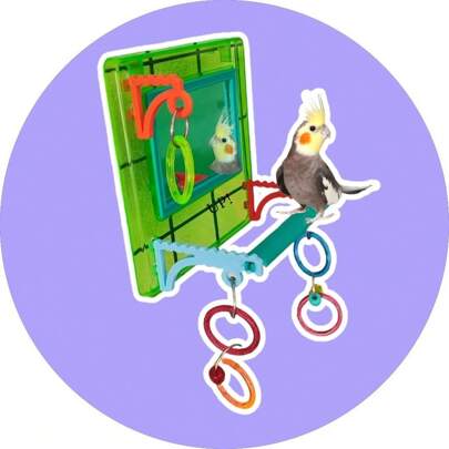 Brinquedo Multiplay Diversao c/ Poleiro e Espelho Bird Toy - Passaros Diversos