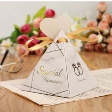 Triangular Pyramid Marble Candy Box Wedding Favors And Gifts Boxes Chocolate Box For Guests Giveaways Boxes Party Supplies,Christmas