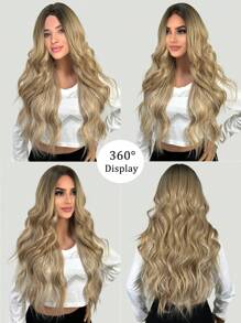 28 "Nữ Dài Xoăn Tóc Vàng Tóc Giả Chuyển Màu Dài Lượn Sóng Tóc Vàng Tóc Giả Phần Giữa Tự Nhiên Chịu Nhiệt Sợi Tổng Hợp tóc Giả - Nhiều màu - Xem 6