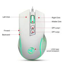 1pc USB Wired Colorful Backlit Optical Mouse, Suitable For Home, Office And Gaming