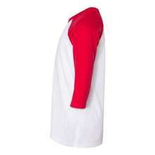 BELLA + CANVAS Youth Three-Quarter Sleeve Baseball Tee (N/A) - 酒紅色 - 查看 3