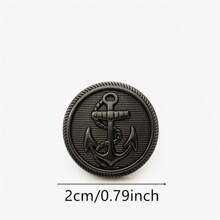 Nautische ankerknopen voor jassen en truien (10 stuks) - 15/20/25 mm vintage metalen kledingknopen, ronde retro naaiaccessoires voor pakken, vesten, lente-zomermode