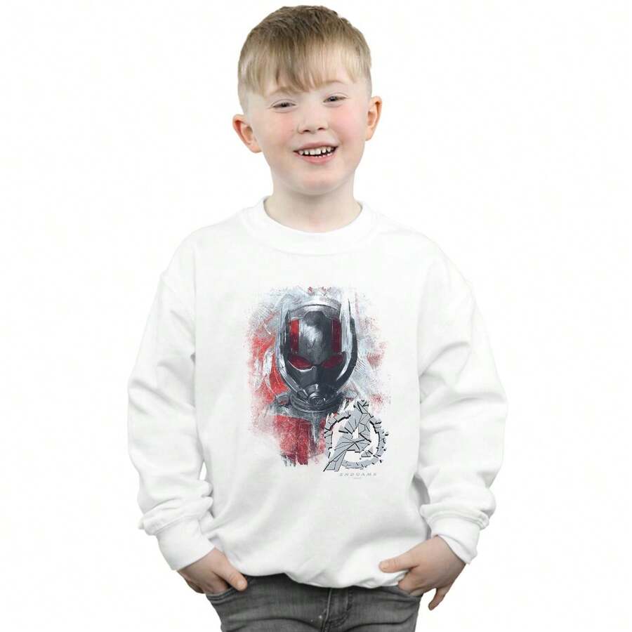 Marvel Boys Avengers Endgame AntMan Brushed Sweatshirt (White) SHEIN UK