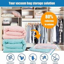 5 pièces Sac de compression sous vide [Pompe non incluse] Pour vêtements, couettes, rangement dans les armoires - Économise 80% de l'espace, sac de rangement pour le voyage (4 tailles disponibles) Décorations, Décor de fête, Décor de chambre, Organisateur, Rangement à la maison, T-shirt blanc femme, Pantalon noir femme, Vêtements d'hiver pour femme, Robe