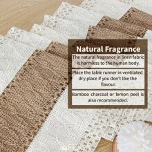 1pc Boho Table Runner  Macrame Table Runners For Home Decor Cream & Brown Macrame Table Runner With Tassels For Boho Dining Bedroom Decor Rustic Bridal Shower