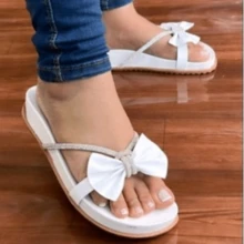 Women Flat Sandals - 蕾絲白 - 查看 3