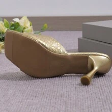 New Fashion Simple European And American Style Square Toe High Heel Ladies Sandals For Commuting And Versatile Wear