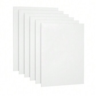6pcs Canvas Boards, Gesso Primed White Blank Canvas For Painting - Art Supplies Canvas Panel For Acrylic Paint, Pouring, Oil Paint, Watercolor, Gouache