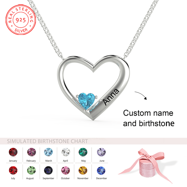 1 Stück Personalisierte Halskette, Individueller Geburtsstein & Name, Muttertags Geschenk Spezial Schmuckgeschenk, Valentinstag Geschenke, Schmuckgeschenke für sie, Jahrestags Geschenke