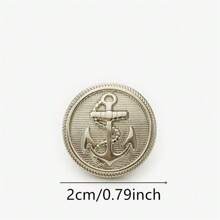 Nautische ankerknopen voor jassen en truien (10 stuks) - 15/20/25 mm vintage metalen kledingknopen, ronde retro naaiaccessoires voor pakken, vesten, lente-zomermode