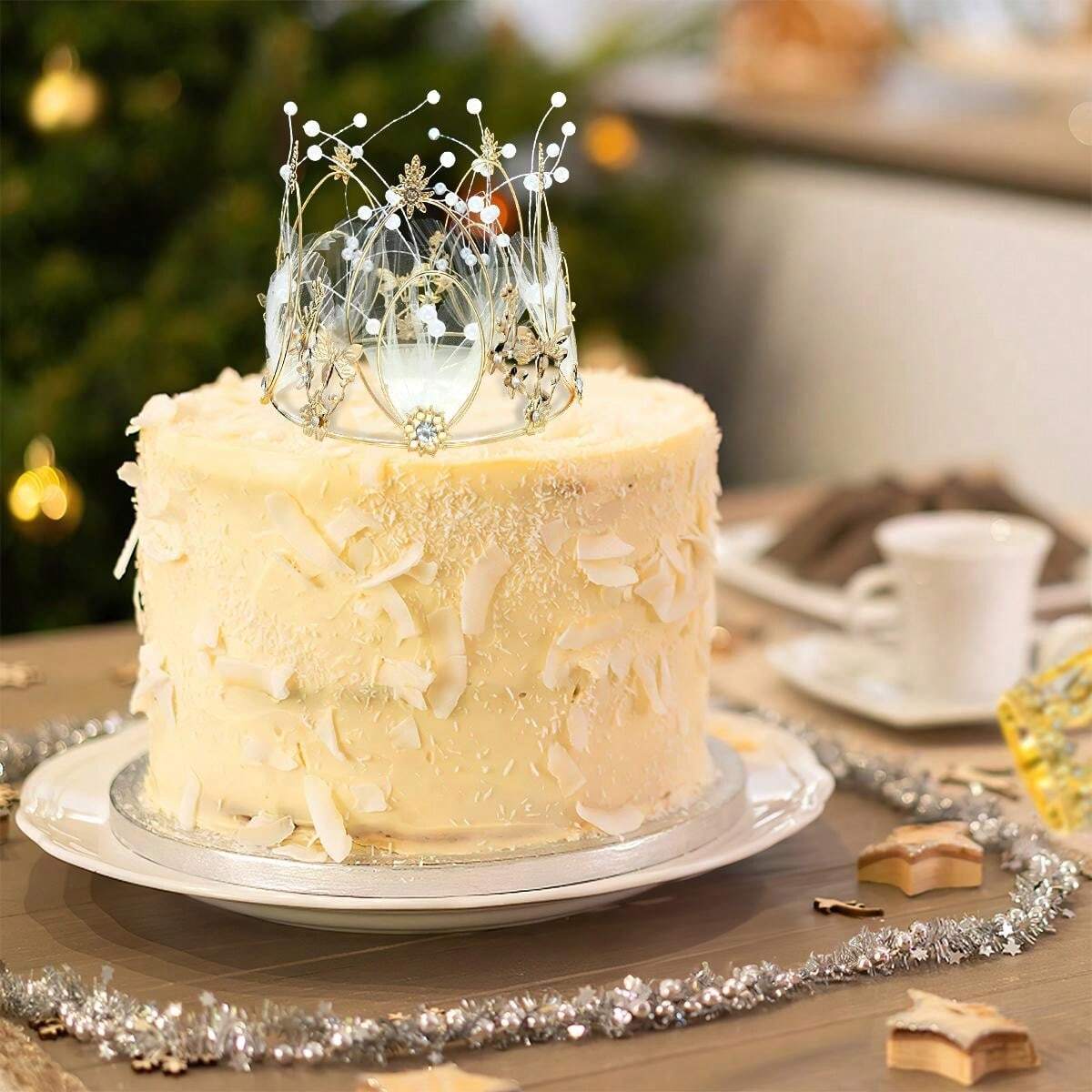 Corona Da Regina Per Torte E Compleanni - Decorazione Con Cristalli Per Bambine - Foto 4