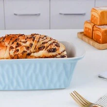 KOOV Ceramic Loaf Pan, Bread Baking Pan, 9 X 5 Inch Baking Dish, Rectangular Bakeware For Cooking, Home Kitchen, Texture Series - 天空 - 查看 6