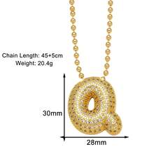 Dây chuyền hình chữ cái bong bóng Cubic Zirconia dành cho nữ Trang sức ban đầu - Vàng - Xem 29