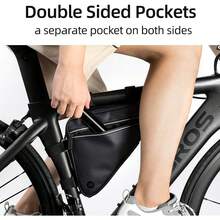 ROCKBROS Bike Triangle Frame Bag, Bike Triangle Bag, With Two Side Pockets, 1.5L - Black - View 2