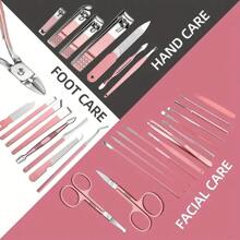 30 Stücke Pinke Nagelknipser Set, Professionelle Maniküre- und Pediküre-Werkzeuge für den Heimgebrauch mit Original Nagelknipsern