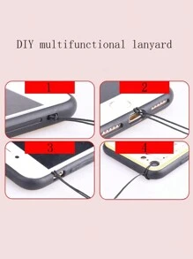 Short Mobile Phone Lanyard Universal Phone Case Phone Chain Anti-Loss Anti-Drop Hand Strap Keychain Pendant - Baby Pink - View 6