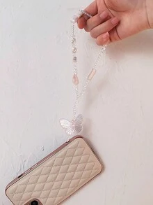 Short Mobile Phone Lanyard Universal Phone Case Phone Chain Anti-Loss Anti-Drop Hand Strap Keychain Pendant - Baby Pink - View 4