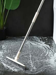 1 pieza escobilla de piso con mango largo, cerdas duras para limpiar huecos y esquinas de azulejos, adecuada para baño y tocador, una herramienta de limpieza esencial, un gran regalo para el Día de la Madre o para la esposa