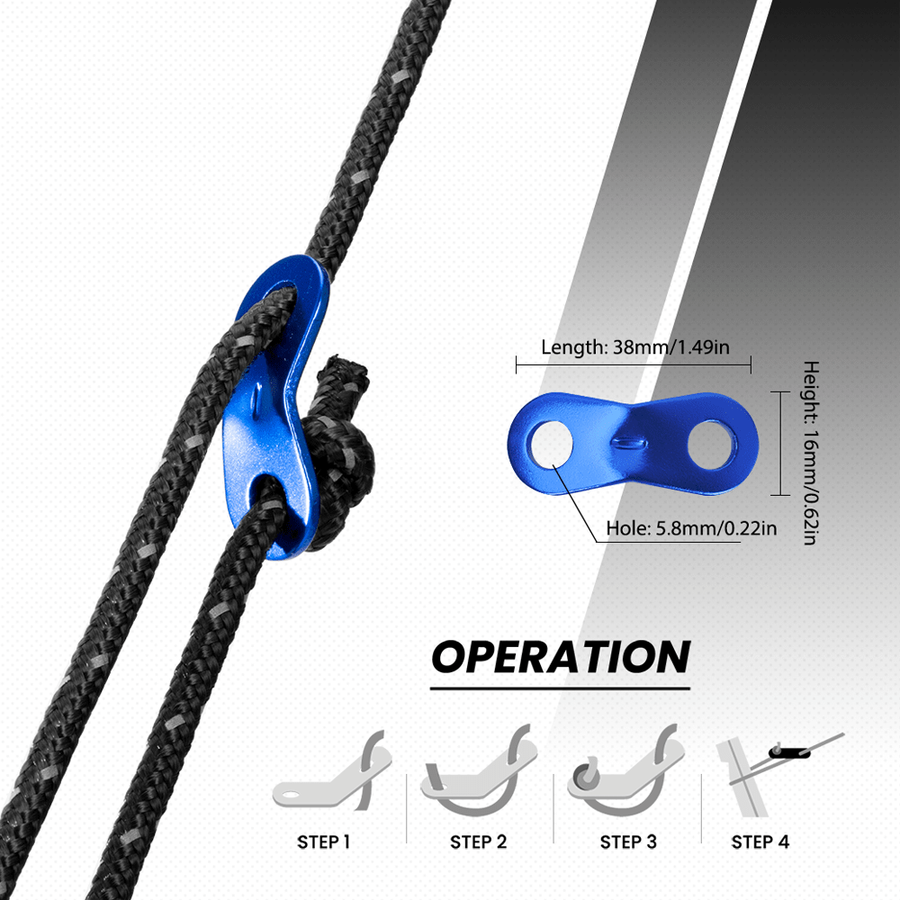 4M Reflective Tent Ropes Guylines Ropes Wind Ropes With Aluminum ...