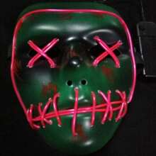 Halloween LED Light Up Mask, New Costume Mask, Luminous Makeup Props For Parties, Fluorescent Cold Light Mask, Photo Shoot & Bar Props, Cosplay Accessories - Multicolor - View 7