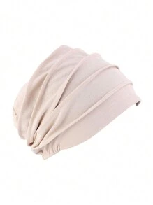 1頂厚彈性禮帽，適用於化療和脫髮患者，帶有褶皺設計和百葉帽髮帽頭巾 - 彩色 - 查看 21