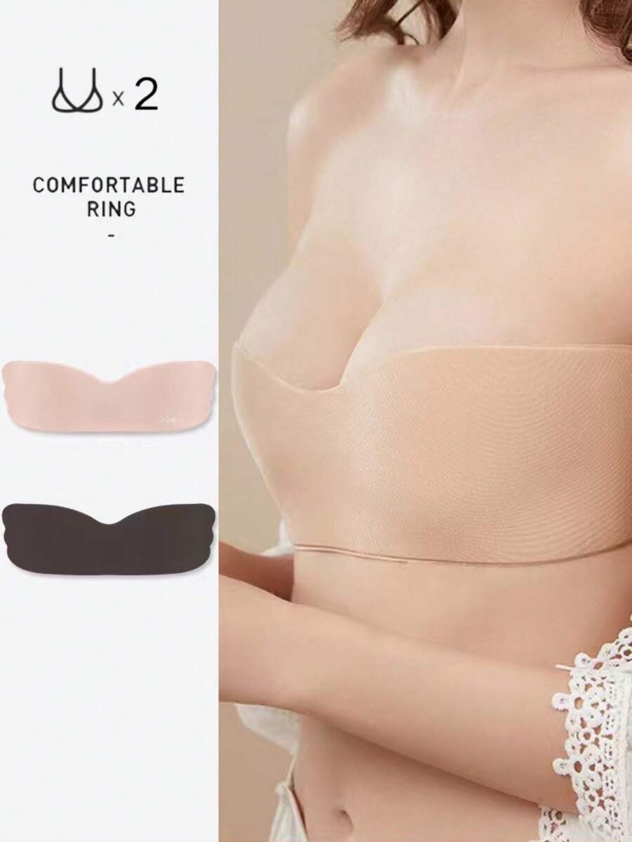 2 Packs Invisible Bra Straps Backless Dress Strapless Bra Tapered Straps - Multicolor - View 1