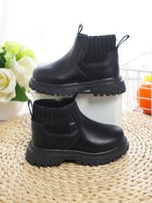 1 Pair Of New Spring/Autumn British Style  Boots For Boys And Girls, Children Soft Bottom Flat Casual Shoes