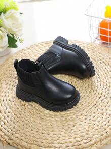 1 Pair Of New Spring/Autumn British Style  Boots For Boys And Girls, Children Soft Bottom Flat Casual Shoes