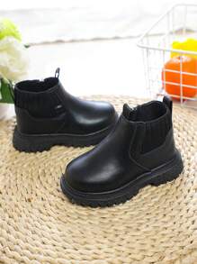 1 Pair Of New Spring/Autumn British Style  Boots For Boys And Girls, Children Soft Bottom Flat Casual Shoes