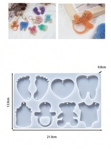 1 Khuôn silicon hình trái tim và răng thời trang DIY dùng làm đồ thủ công cho phụ nữ dùng làm đồ trang sức tự làm cho ngày lễ tình nhân - Mặt dây chuyền gương khuôn silicon cho bé - Xem 2