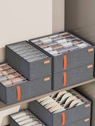 1入組灰色內衣收納現代滌綸短襪內衣收納分隔物