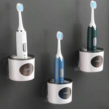1pc Creative Wall-Mounted Electric Toothbrush Stand Without Punching, Wall-Mounted Storage Shelf, Bathroom Storage Rack For Toothbrushes - Multicolor - View 6