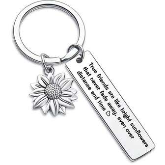 1 Pieces Friendship Keychain Sunflower Gift For Women Motivational Gift Key Rings With Inspirational Quote For Sister BFF Graduation Wedding Birthday Gifts For Colleague Gifts Best Cheapest Elegant Thanksgiving Gifts