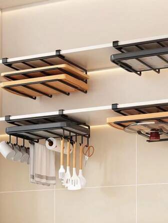 1 st köksskåpsställ, lock och skärbrädehållare, mångsidig förvaringshylla för kök, kontorsskrivbord, perfekt julklapp 2025, Halloween, förvaringsställ för kök, skänk, vardagsrum, arbetsrum