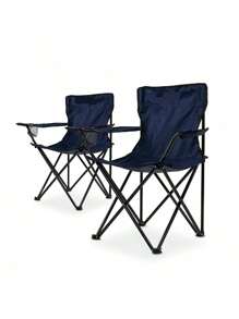 Sillas Plegables para Camping, Jardin, Playa o Pesca Portatil Ultraligera de Lona Impermeable - Azul Marino - Ver 8