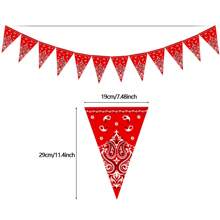 1pc 12-Piece Western Cowboy Pattern Triangle Flag Banner,Paper Party Supplies For Birthday Party Decoration, Disposable Cowboy Pattern Triangle Flag,