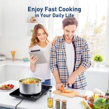 IsEasy Single Induction Cooker 2100W Portable Induction Hob With Slim Black Crystal Panel Body, Induction Plate With 9 Power Levels Setting, Max & Min Function, 8-Hours Timer, Lock - UK Plug(220-240V) - View 4