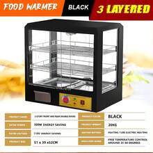 Commercial Food Display Case | 110V Pastry Display Case |  Pastry And Sandwich Warmer With Led Lighting For Countertop And Restaurant - 3-Tier (black) - View 4