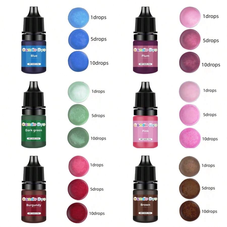6 Stück/Set 34 Farben Handgemachte duftende Kerze DIY Farbpigment Silikonfarbe Modelliermasse Bastelbedarf