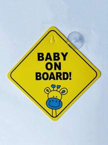 1入組“有嬰兒乘坐”吸盤汽車標誌，嬰兒推車警告標誌，汽車玻璃後窗貼紙 - 彩色 - 查看 10