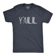 Mens Y'all Boots T Shirt Funny Country Cowboy Southern Graphic Novelty Tee Mens Funny T Shirts Cool Vintage Fashion T-Shirt Gift Classic Menswear - 希瑟海軍藍 - 查看 1