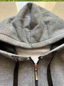 Men Zip-Up Hoodies - Dark Grey - View 3