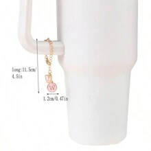 蝴蝶圓形字母鏈水瓶帶創意裝飾掛飾杯子配件