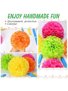 15 Stück Geburtstag/Bridal-Shower/Junggesellinnenabschied Geschenk Dekor Papierblumen Bälle, 25cm, 30cm, 35cm bunte Party Dekorative Seidenpapier Pompons, Papierblumen, bunte Pompom Laternen Party Dekorationen, Papierblumen Ball Hängende Dekoration, für Hochzeit, Geburtstag Party, Bridal-Shower, Junggesellinnenabschied, Baby-Dusche Dekoration - Verschiedenfarbig - Übersicht 3