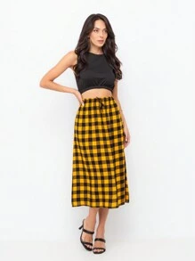 Women Skirts - Mustard Yellow - View 1