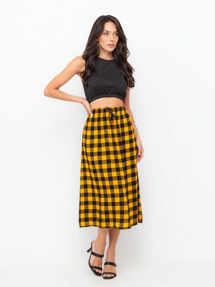 Women Skirts - Mustard Yellow - View 1